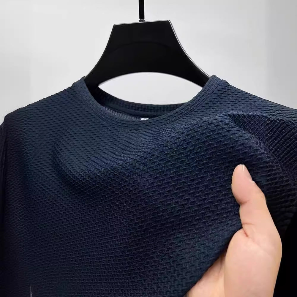 New wavy ice silk T-shirt for men