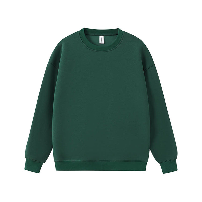 Retro solid color crew neck sweatshirt for men