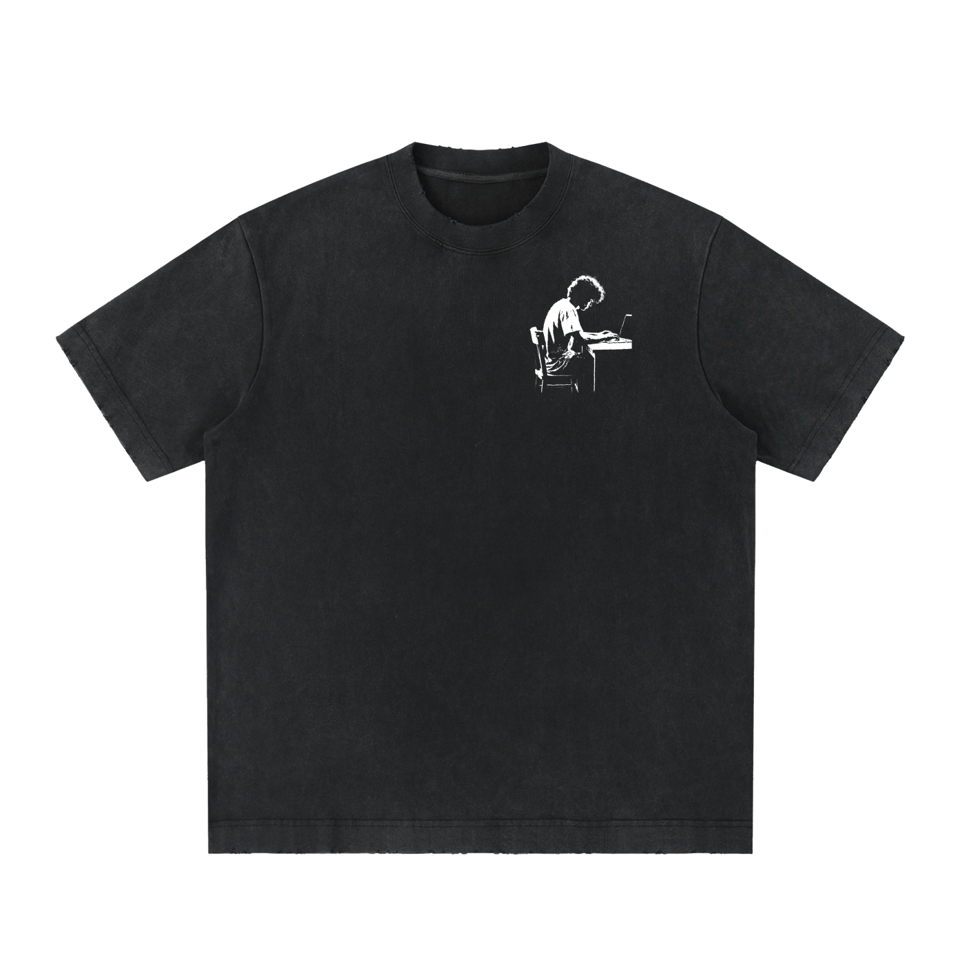 Heavyweight Vintage Washed Frayed T-Shirt