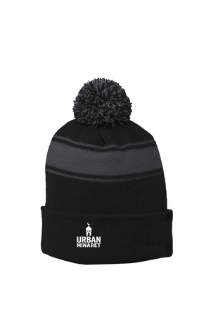 Stripe Pom Beanie