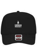 Urban Minaret classic black trucker hat with official logo.