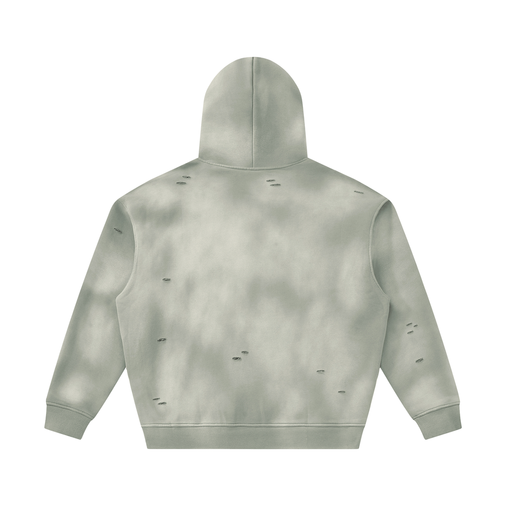 Unisex Sunfade Frayed Fleece Hoodie