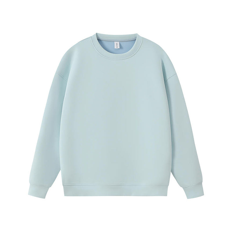 Retro solid color crew neck sweatshirt for men