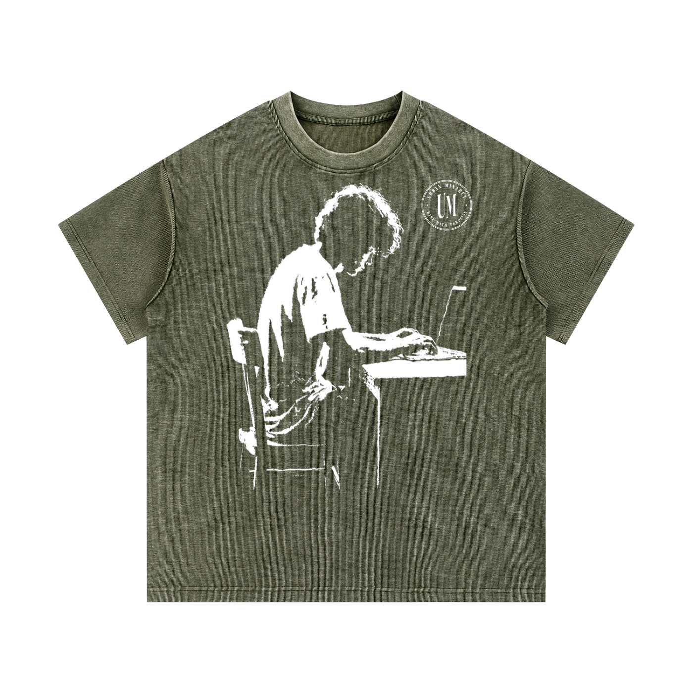 Mineral Wash Waffle Knit T-Shirt
