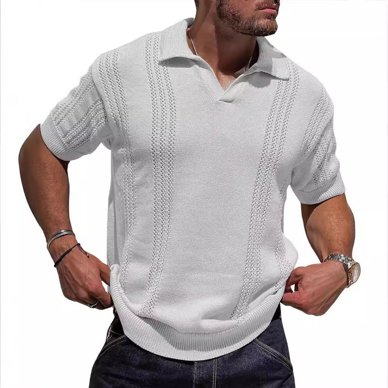 Loose Pure Color Cut Out Men's Tops for Men