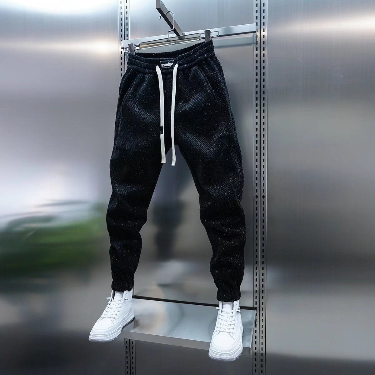 Chanel Style Striped Sweatpants Men Loose Casual Trousers