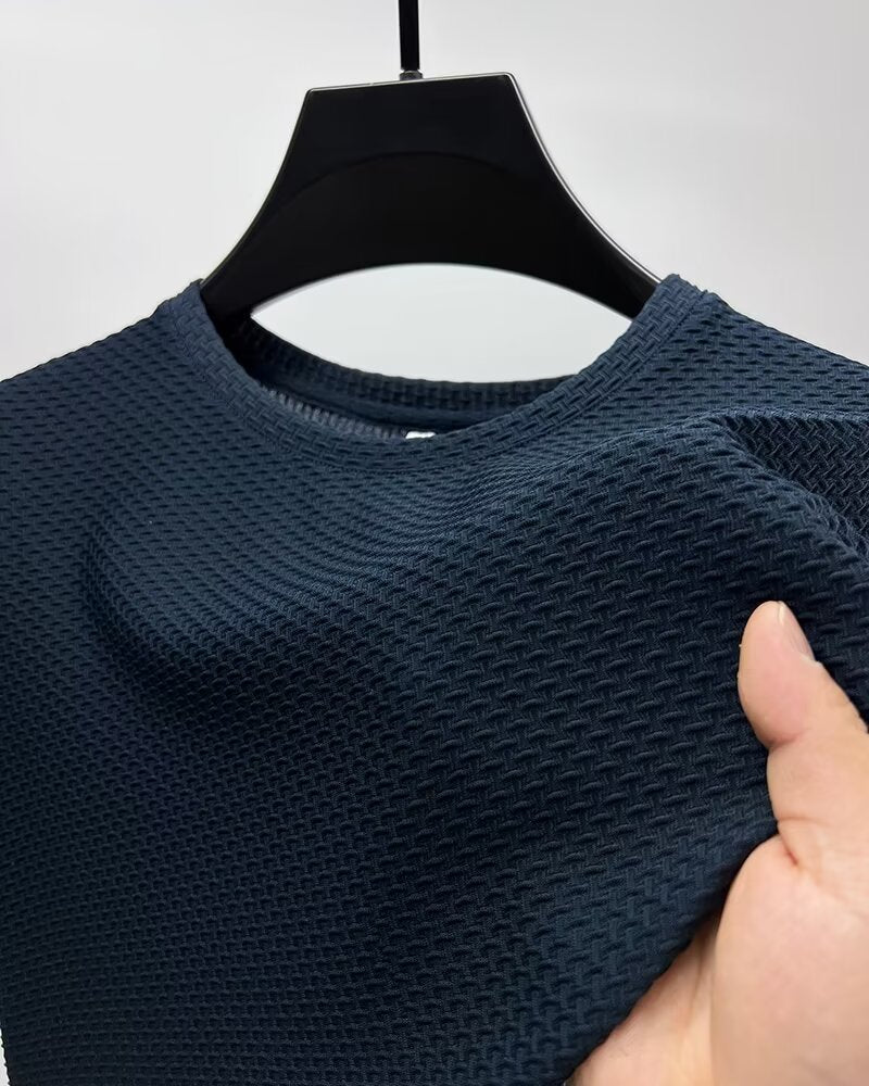 New wavy ice silk T-shirt for men