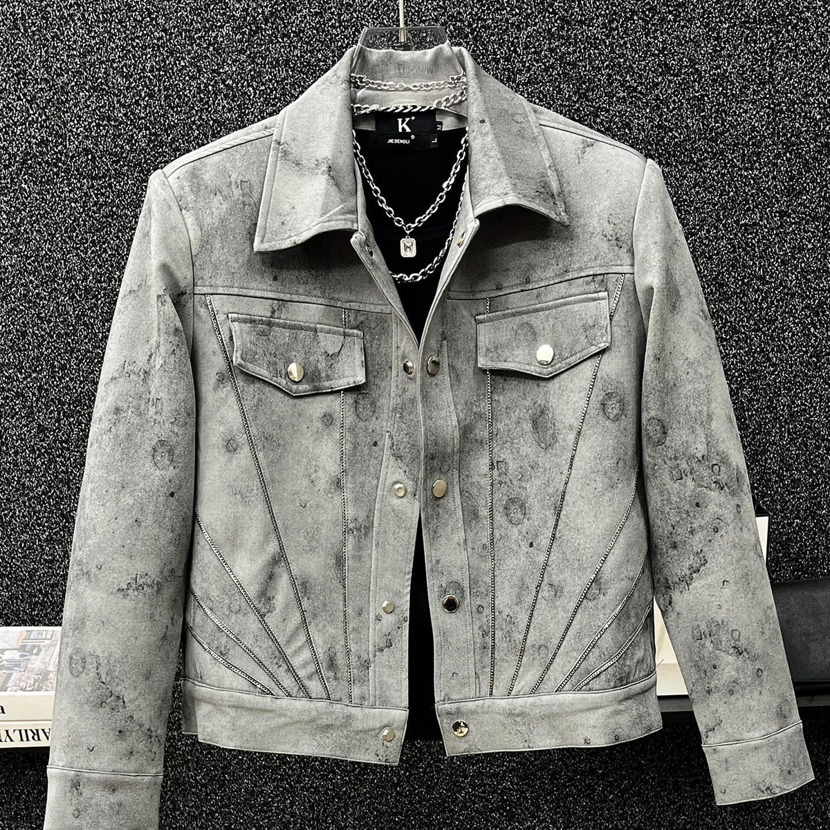 Retro tie-dye short coat for men