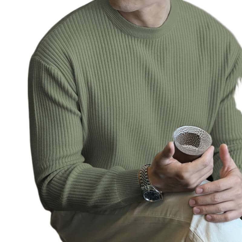 Casual Striped Knitted Sweater for Men