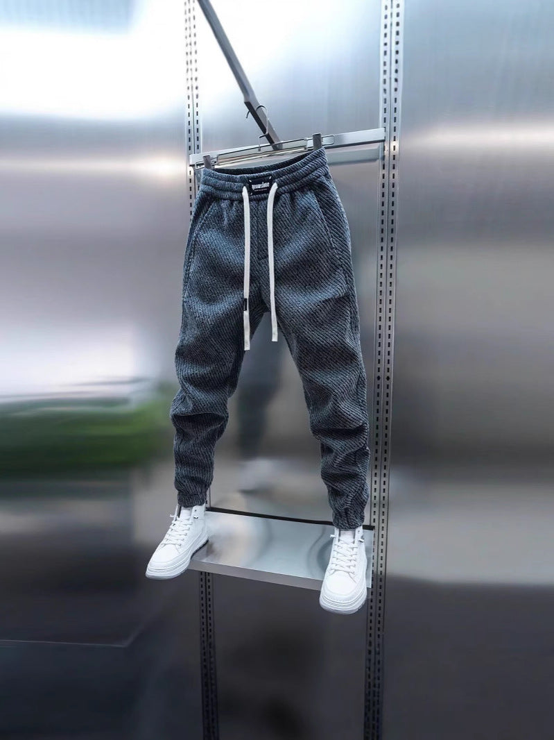 Chanel Style Striped Sweatpants Men Loose Casual Trousers