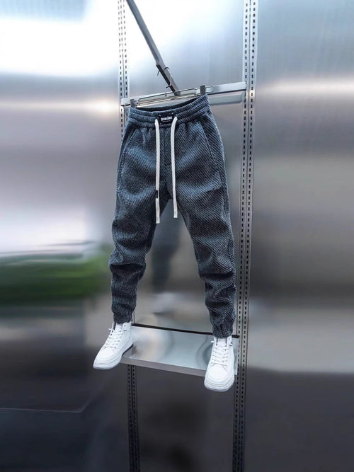 Chanel Style Striped Sweatpants Men Loose Casual Trousers