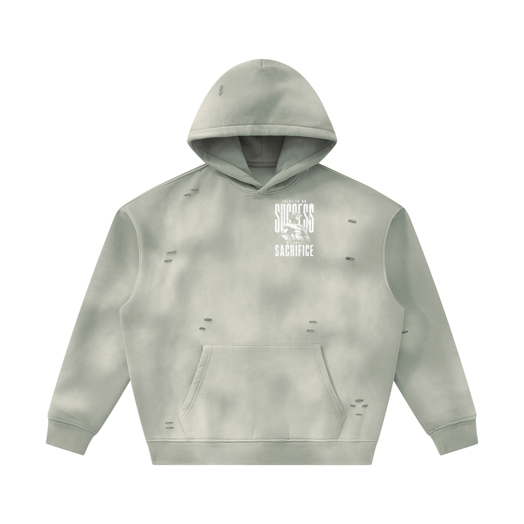 Unisex Sunfade Frayed Fleece Hoodie