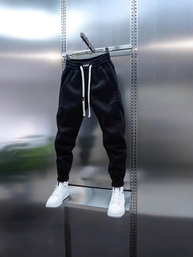 Chanel Style Striped Sweatpants Men Loose Casual Trousers