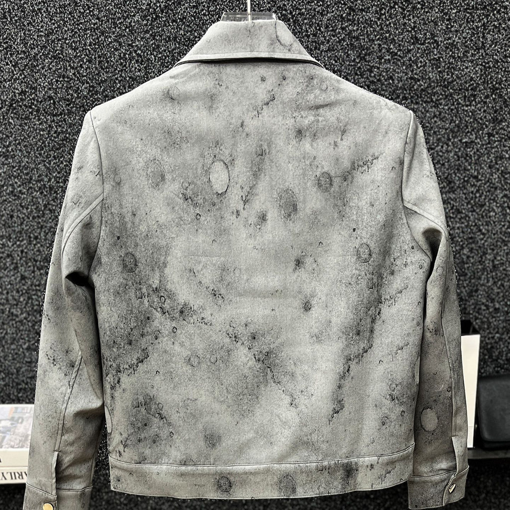 Retro tie-dye short coat for men