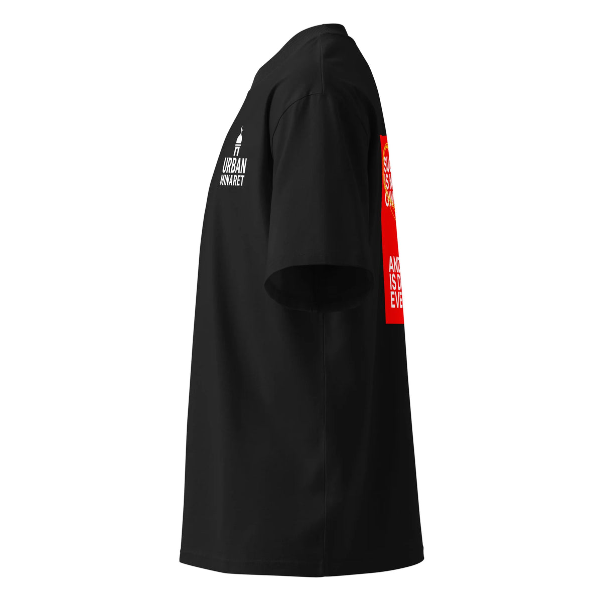 Unisex organic oversized high neck t-shirt