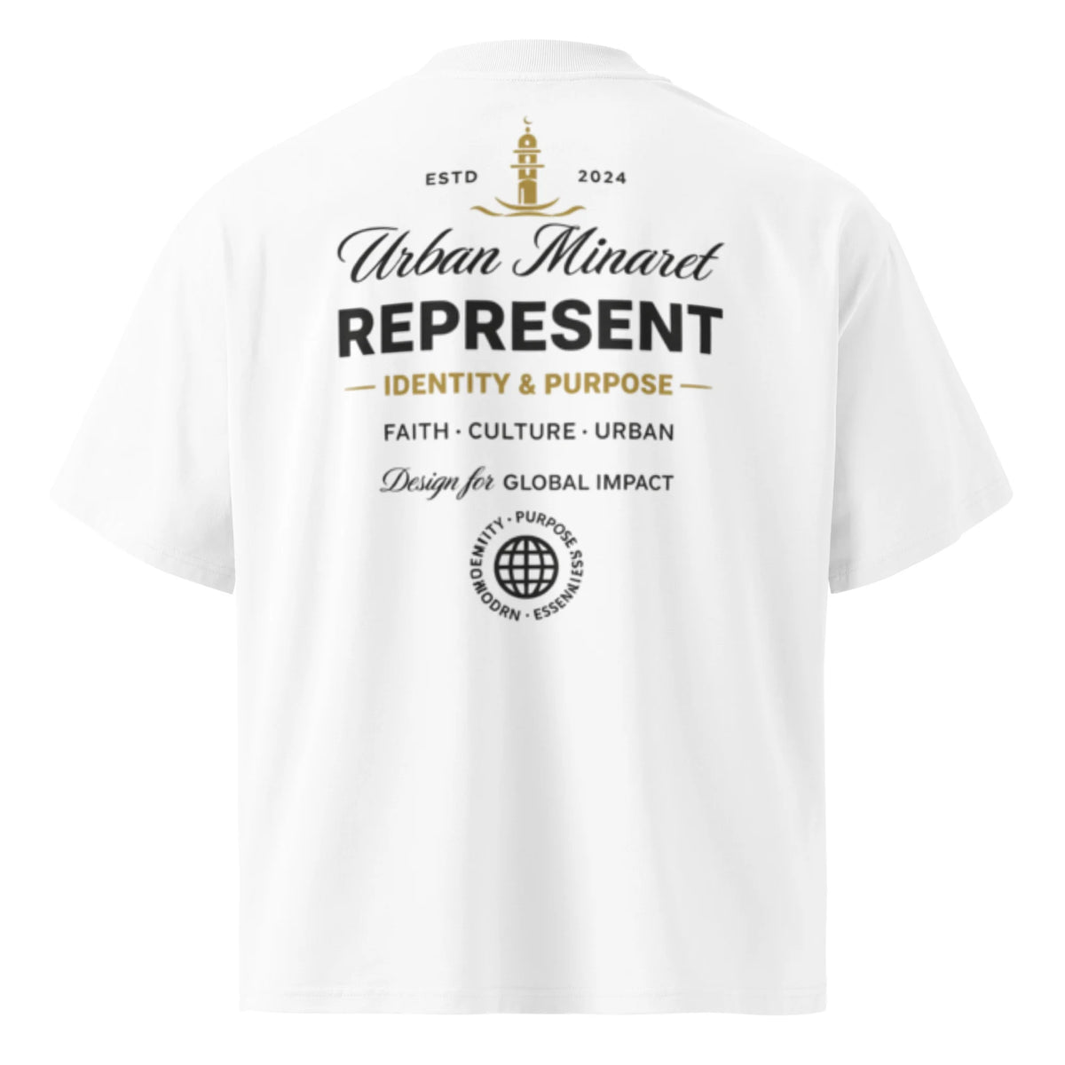 Unisex organic oversized high neck t-shirt