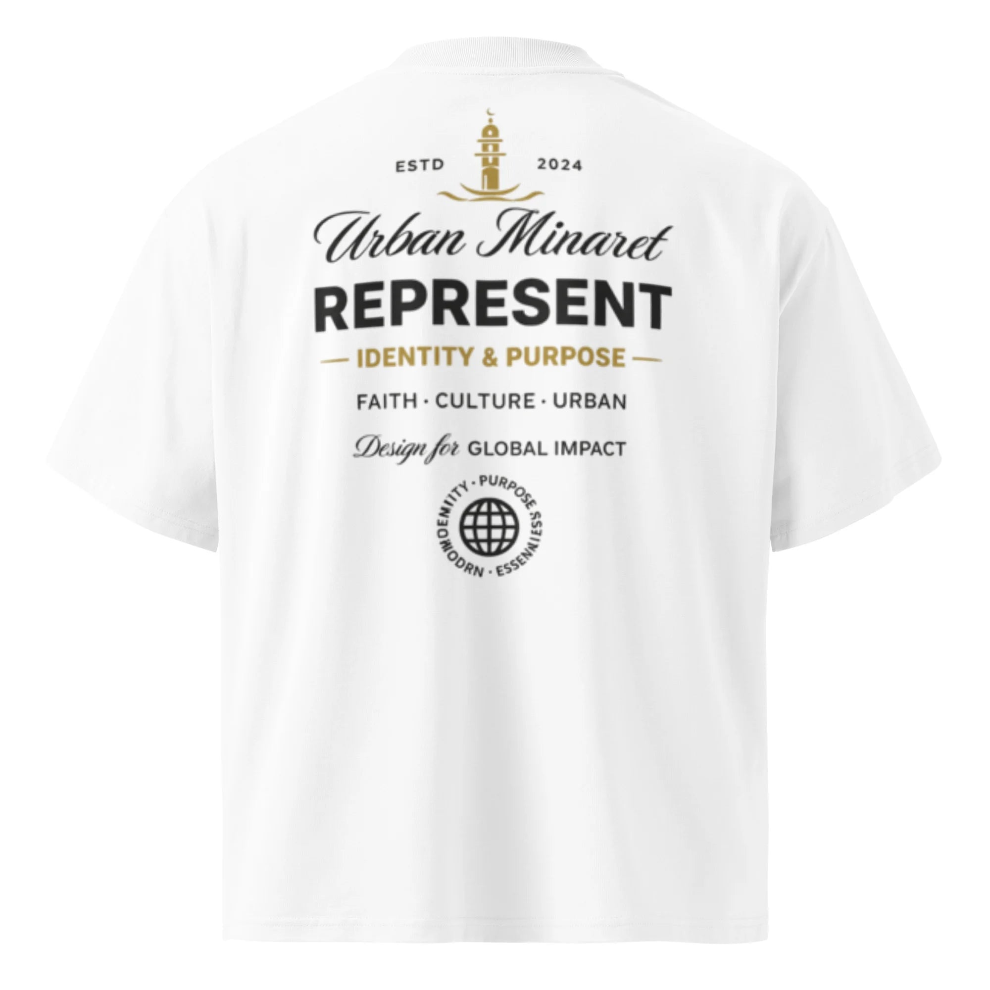 Unisex organic oversized high neck t-shirt