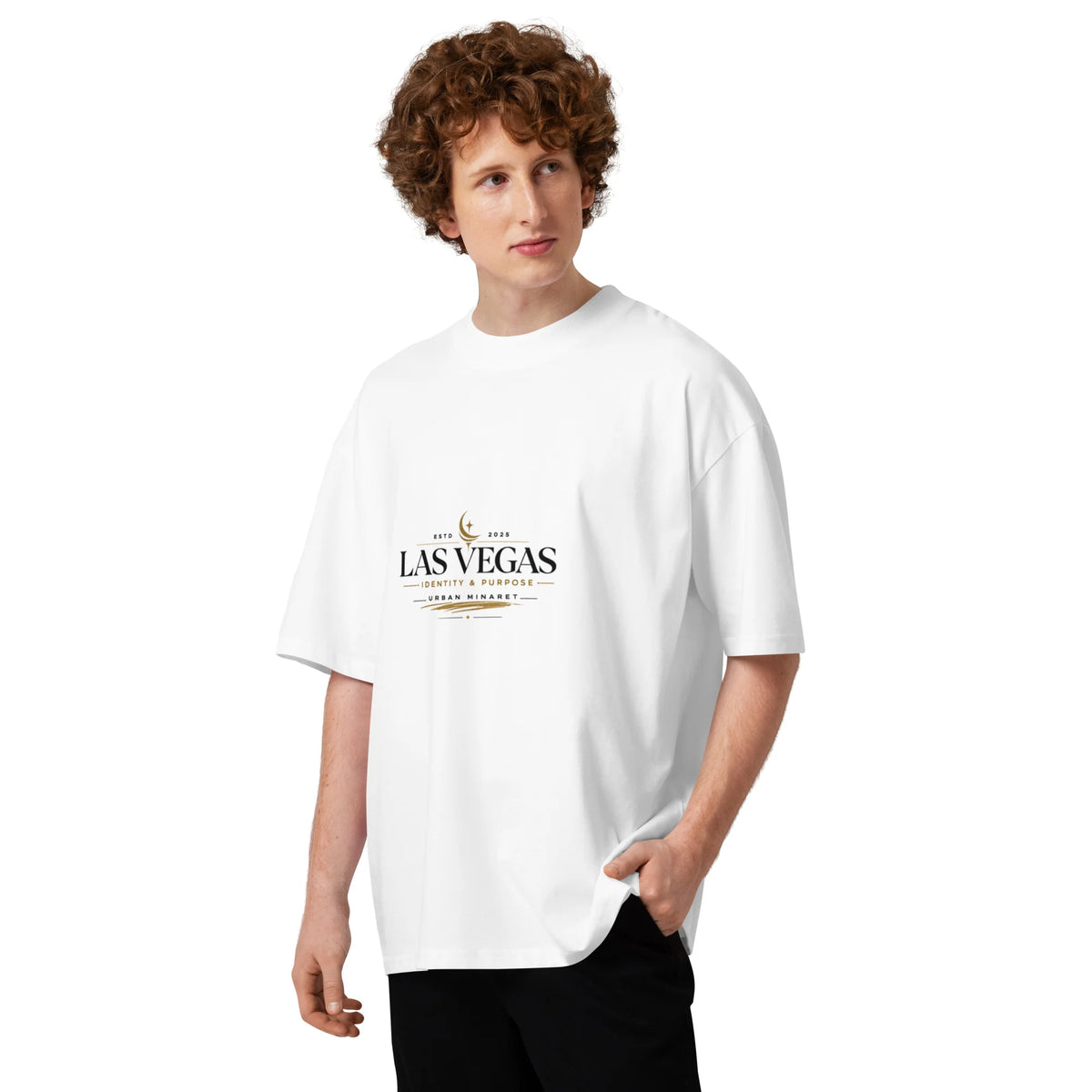 Unisex organic oversized high neck t-shirt