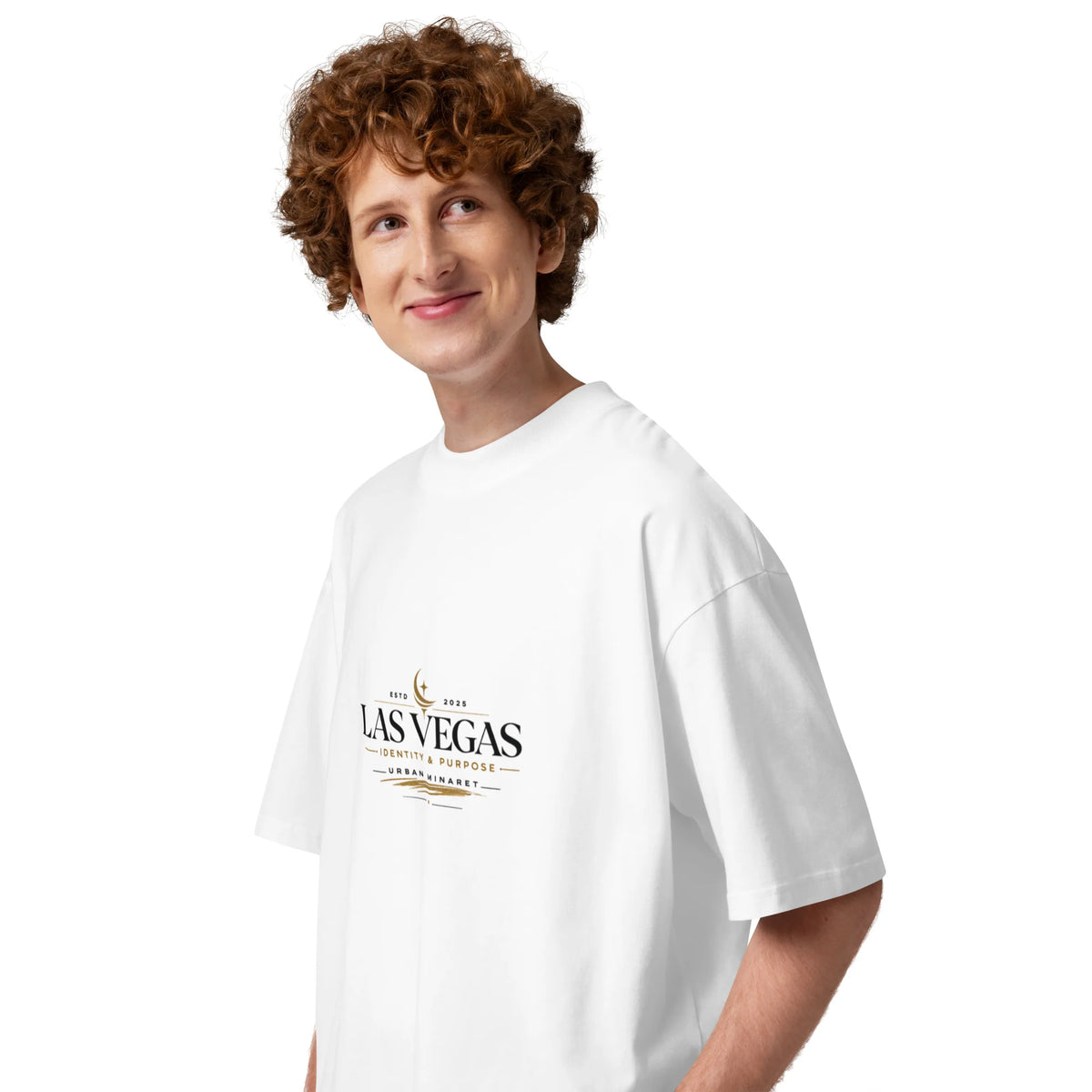 Unisex organic oversized high neck t-shirt